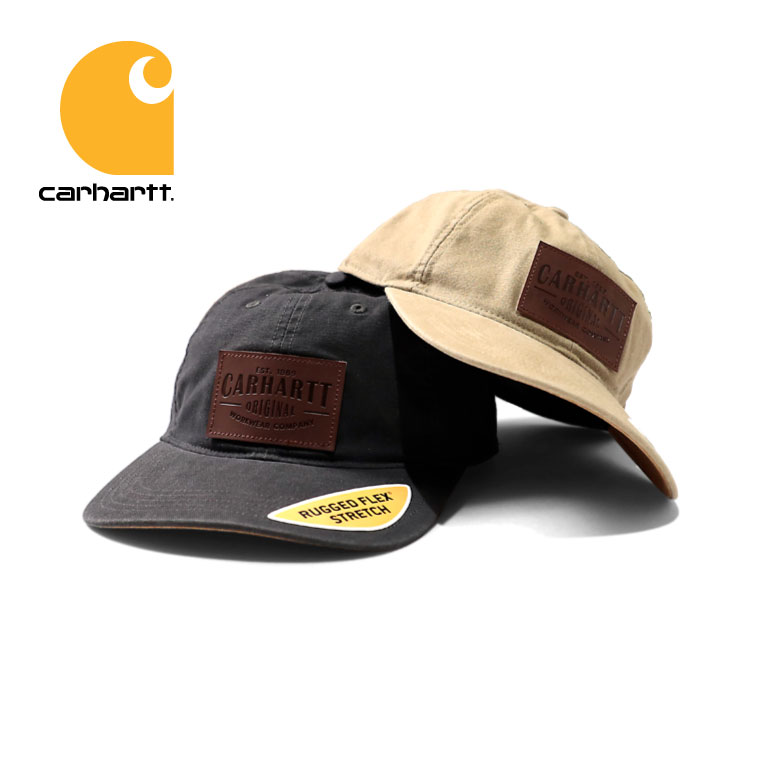 『CARHARTT/カーハート』crhtt103534 Rigby Stretch Fit Leatherette Patch Cap / ストレッチフィット レザーパッチキャップ -全2色- 6パネル/レザー/アメリカ/1889 [crhtt103534]