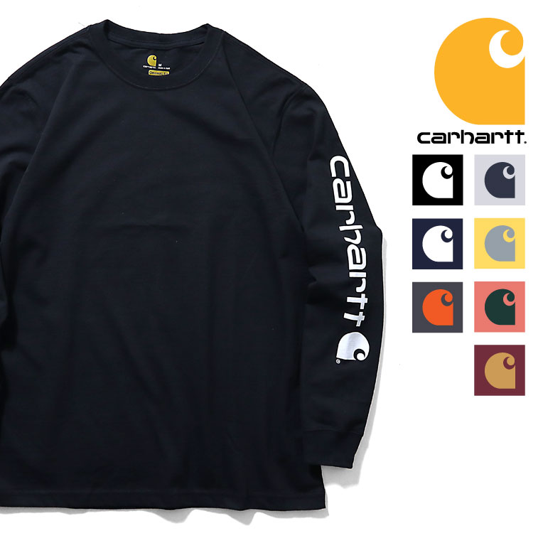 CARHARTT/カーハート crhtt-k231 LONG SLEEVE GRAPHIC LOGO T-SHIRT / グラフィックロゴ 長袖Tシャツ -全7色- カジュアル プリント リブ ストリート メンズ レディース ウィメンズ 大きいサイズ ゆったり US規格 ワークウェア アメカジ CRHTT-k231