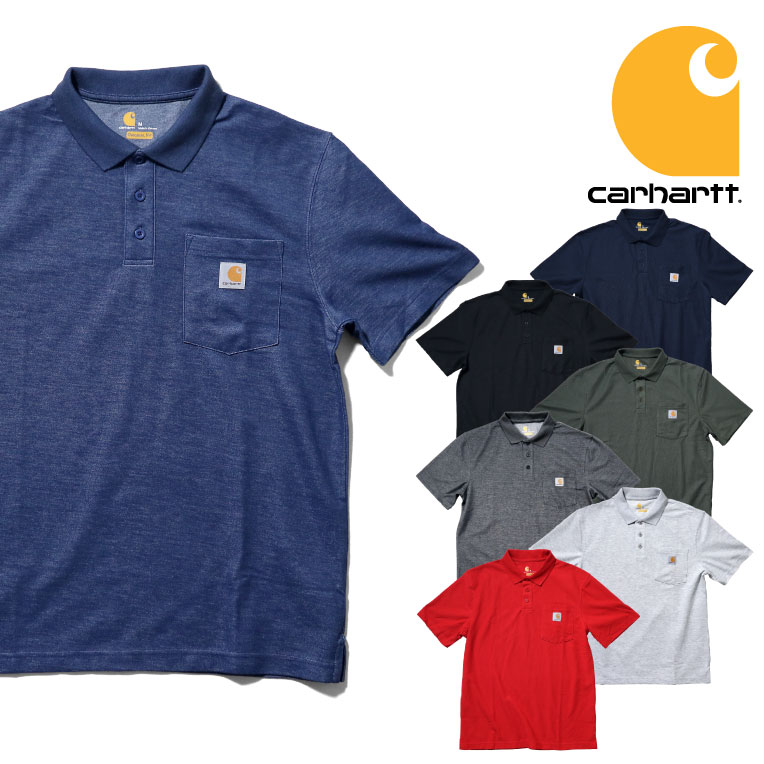 CARHARTT/カーハート crhtt-k570 CONTRACTOT'S WORK POCKET POLO SHIRT / コントラクターワークポケットポロシャツ -全7色- RELAXED FIT ワークウェア STAIN BREAKER 6オンス メンズ レディース 大きいサイズ ゆったり 半袖 Tシャツ 襟 