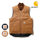 CARHARTT/カーハート crhtt-v01 MEN 039 S DUCK VEST/ARCTIC-QUILT LINED / メンズダックベスト/アークティックキルトライナー -全2色- キルティング リブ ロゴ パッチポケット 内ポケット relaxed fit メンズ 大きいサイズ 中綿 crhtt-v01