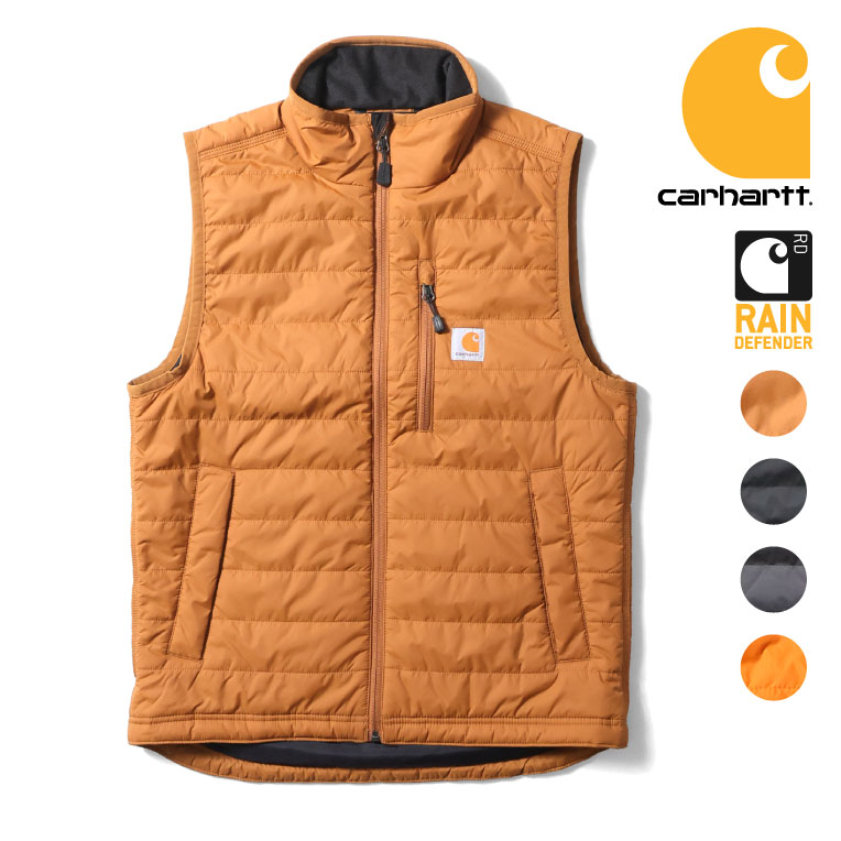 CARHARTT / カーハート CRHTT102286 GILLIAM VEST / ギリアムベスト -全4色- アウター インナー RAIN DEFENDER 無地 シンプル 軽量 撥水 ジッパー ロゴ ナイロン ワーク 大きいサイズ US規格