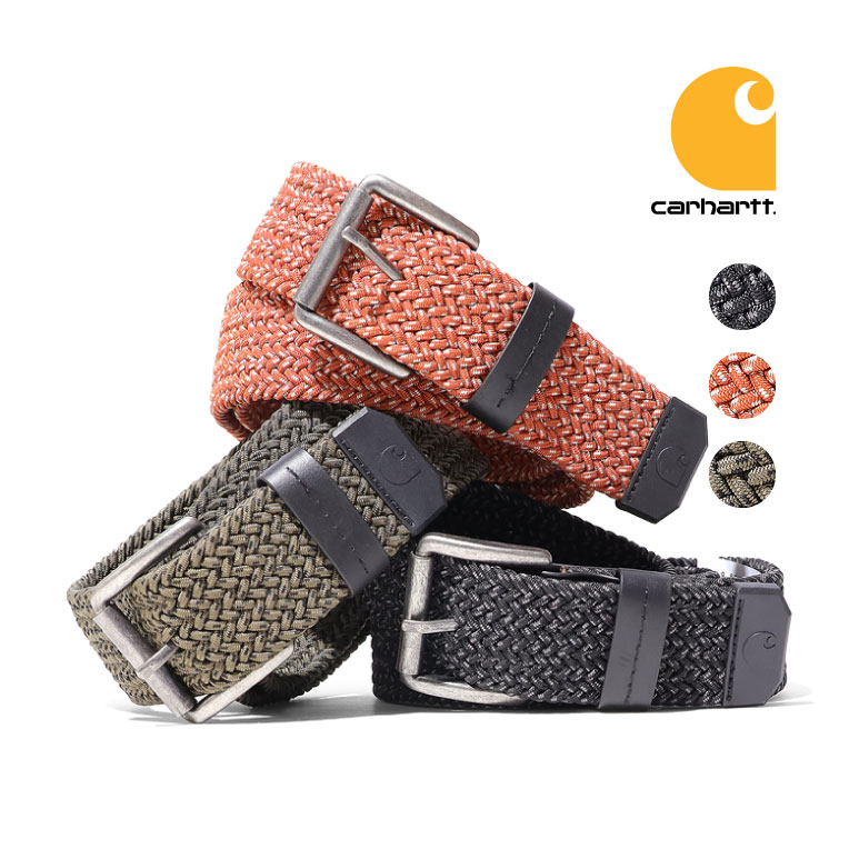 CARHARTT/カーハート CRHTT5783 CARHARTT RUGGED FLEX? NYLON CORD BRAIDED BELT / カーハート ラギッドフレックス ナイロンコード 編み込みベルト -全3色- ローラーバックル バックル シンプル ナイロン アウトドア ユニセックス 