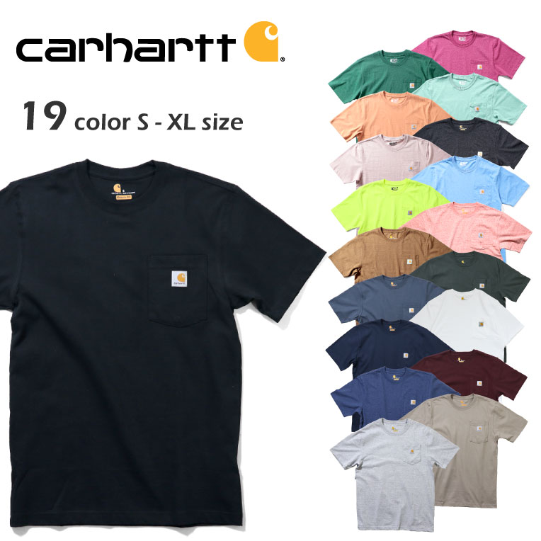 CARHARTT/カーハート CRHTT87 POCKET SHORT SLEEVE TEE / ポケット半袖Tシャツ -全19色- アメリカ ワークウェア WORKWEAR 6.75オンス パッチ ロゴ 霜降 ヘザー 大きいサイズ メンズ レディース ユニセックス オーバーサイズ ビッグサイズ シンプル US規格 [CRHTT87]