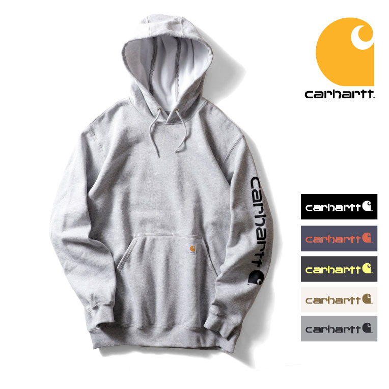 CARHARTT / カーハート crhtt-k288 LOOSE FIT MIDWEIGHT GRAPHIC LOGO SLEEVE PULLOVER PARKA / ルーズフィットグラフィックロゴスリーブプルオーバーパーカー -全5色- スウェット メンズ レディース プリント 大きいサイズ フード USサイズ crhtt-k288