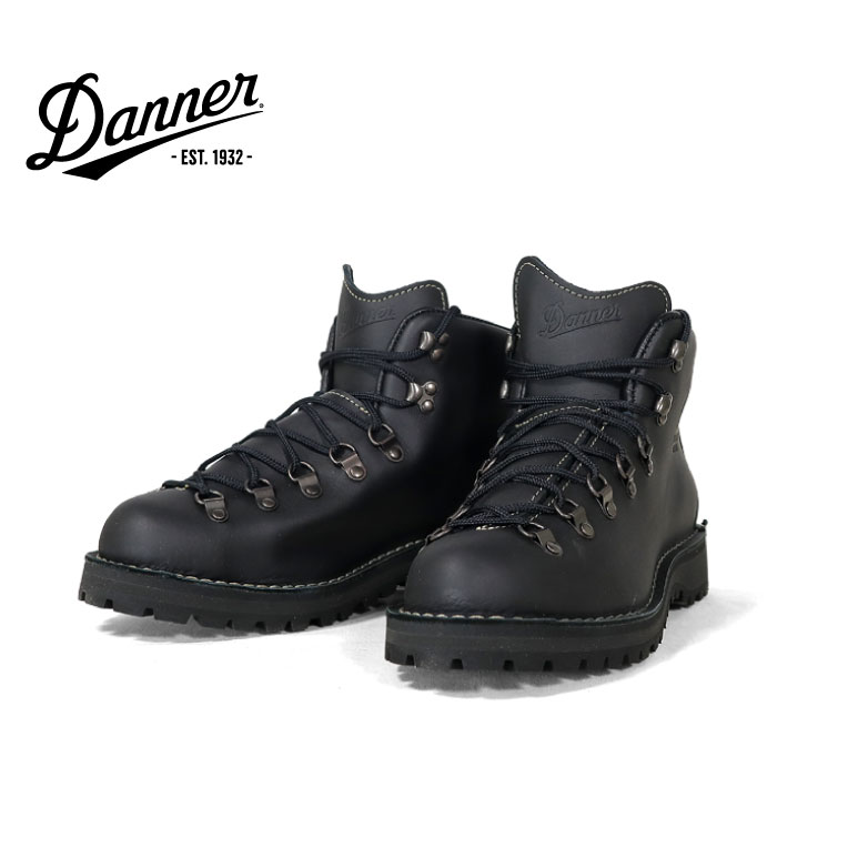 『DANNER / ダナー』 dnnr308 MOUNTAIN LIGHT 2 / マウンテンライト2 -BLACK- Dワイズ/フルグレインレザー/ゴアテックス/クレッターリフト/アウトドア/ロゴ/ブーツ/厚底/ステッチ/防水/定番/海外限定 [dnnr308]