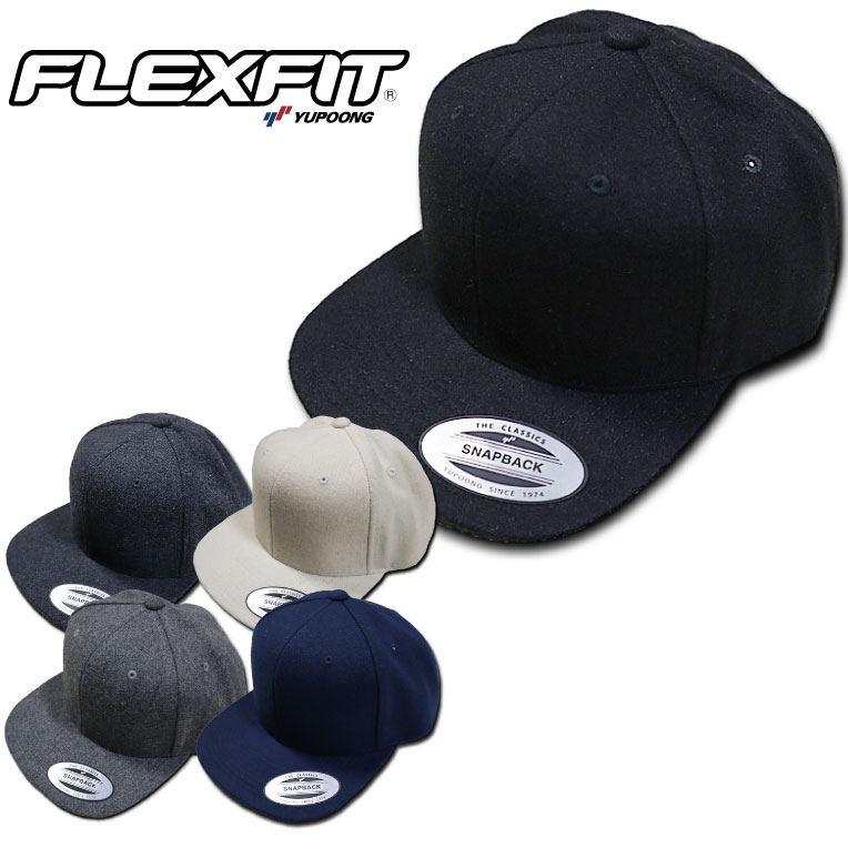 FLEXFIT / フレックスフィット FLX6689 THE CLASSICS SNAPBACK / ザ　クラッシック　スナップバック　-全5色- メルトンウール アクリル ナイロン フラットバイザー 帽子 キャップ