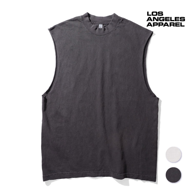 LOSANGELES APPAREL / ロサンゼルスアパレル L-1865GD 6.5OZ SLEEVELESS TEE / 6.5オンス スリーブレス TEEシャツ -全2色- スポーティ スポーツ アウトドア ノースリーブ タンクトップ メンズ シャツ リブ 切りっぱなし [L-1865GD]