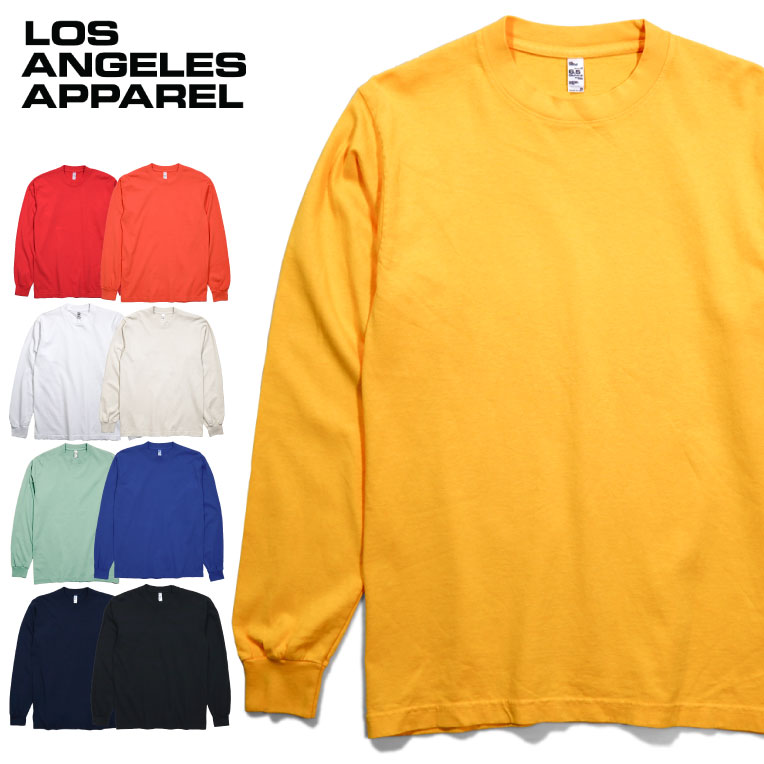 『LOS ANGELES APPAREL / ロサンゼルスアパレル』 L-1807GD L/S Garment Dye T-Shirt 6.5oz / ロングスリーブ ガーメント ダイ Tシャツ 6.5オンス -全9色- /Tシャツ/長袖/ユニセックス/ビンテージ/アメリカ/[L-1807GD]