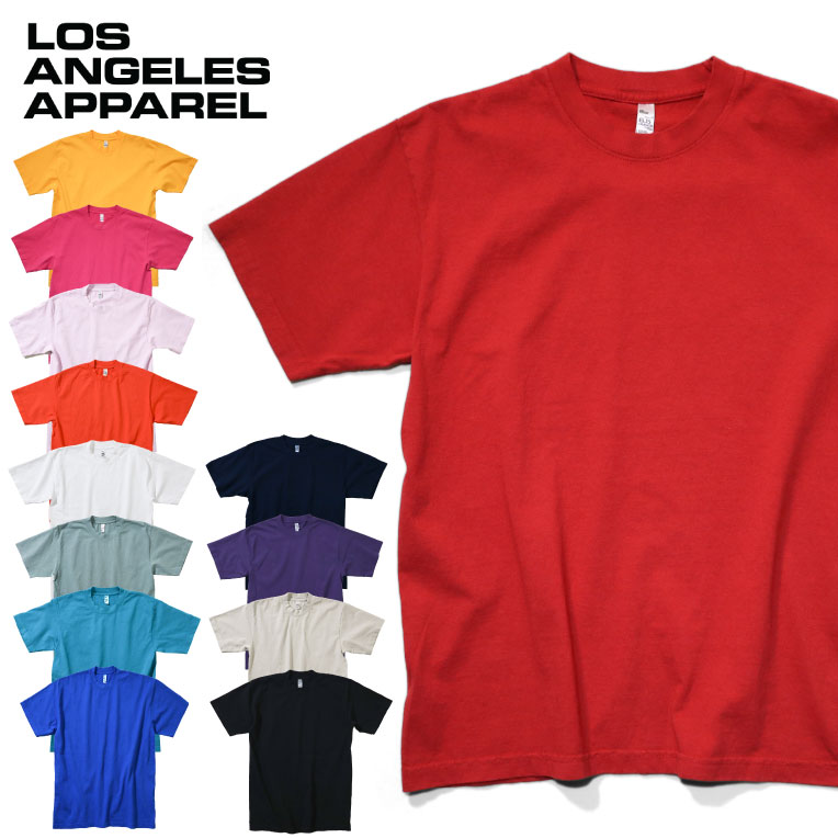 LOS ANGELES APPAREL / ロサンゼルスアパレル LAA1801GD Garment Dye Short Sleeve Crew Nek 6.5oz /ガーメントダイ 半袖クルーネック 6.5オンス -全13色- 半袖Tシャツ メンズ レディース ビンテージ アメリカ 大きいサイズ ゆったり 染め 無地 厚手 