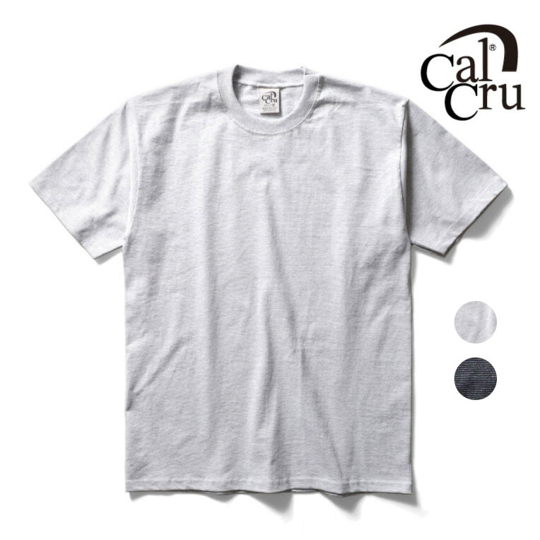 CALCRU / カルクルー CLCR001 5.5 OZ ADULT 1/16 MICROSTRIPE T-SHIRT / 5.5オンス アダルト 1/16 マイクロストライプ Teeシャツ -全2色- 半袖 Tシャツ トップス ボーダー 細ピッチ 薄手 アメリカ USA インナー カジュアル アウトドア メンズ レディース 