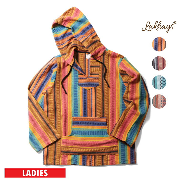 LAKHAYS / ラカイズ LAK0901 BAJA SHIRTS / バハシャツ -全4色- フーディー メキシカンパーカー サーフ 海 アウトドア 大きめ 起毛 無地 カラフル ビーチ レディース ヴィンテージ [LAK0901]のサムネイル