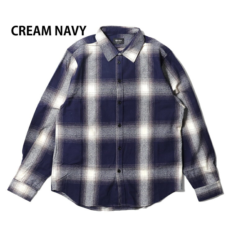 SHAKA WEAR / シャカウェア S-PFOS PLAID FLANNEL OVER SHIRT / プレイド フランネル オーバーシャツ -全4色- メンズ 長袖シャツ オンブレチェック チェック 格子 アメリカ USA [S-PFOS]