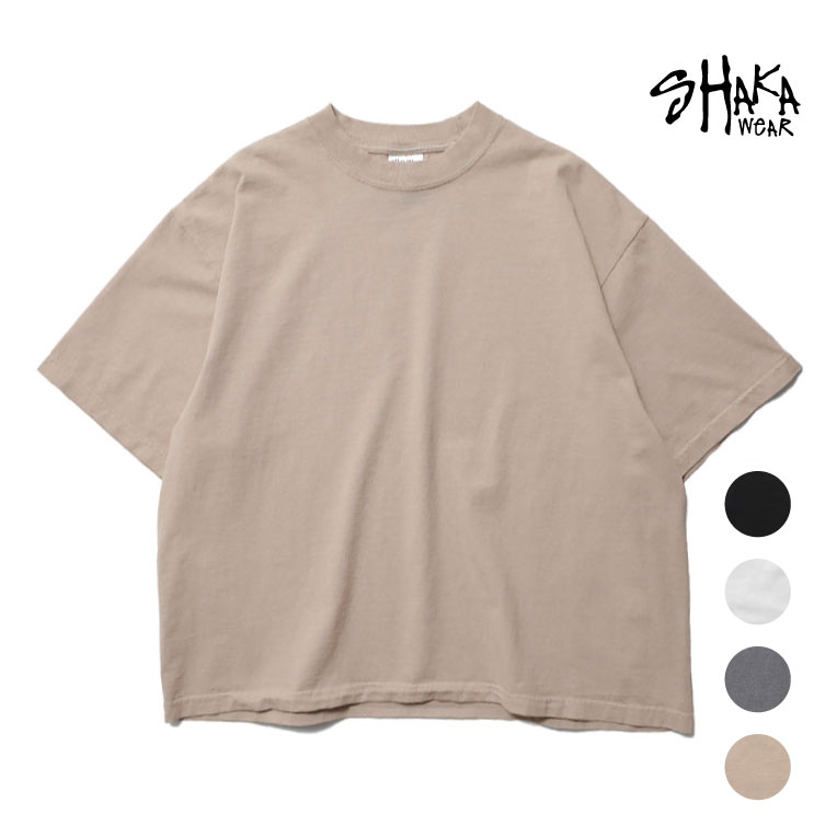 SHAKA WEAR / シャカ ウェア SHAKA10 GARMENT DYE DROP SHOULER / ガーメントダイ ドロップショルダー -全4色- 半袖Tシャツ 無地 厚手 ..