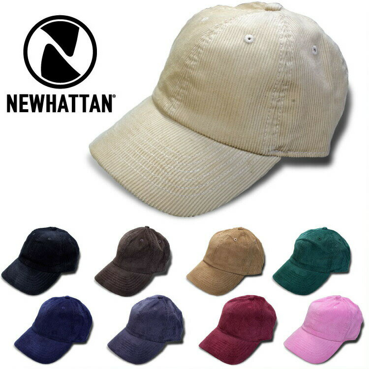 Rakuten - 『NEWHATTAN/ニューハッタン』nhn1467 CORDUROY BASEBALL CAP / コーデュロイベースボールキャップ -全9色-帽子/コットン/シンプル/ベルト/ロゴ/金具/[nhn1467]