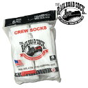 RAILROAD SOCK/レイルロードソックス RS6070 6PAIR CREW SOCKS / 6ペア クルーソックス -ホワイト- アメカジ ハイソックス くつ下 タオル地 厚手 アメリカ製 USA メンズ レディース 靴下 6足セット 白 コットン ビジネス プレゼント ギフト RS6070