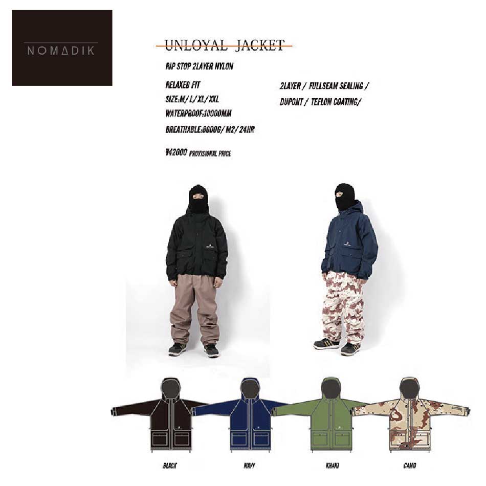 ͽ ŵ 24-25 NOMADIK Unloyal JACKET Υޥǥå 㥱å ܡɥ Ԣ ¹ ƣ ޫʿ 25Snow