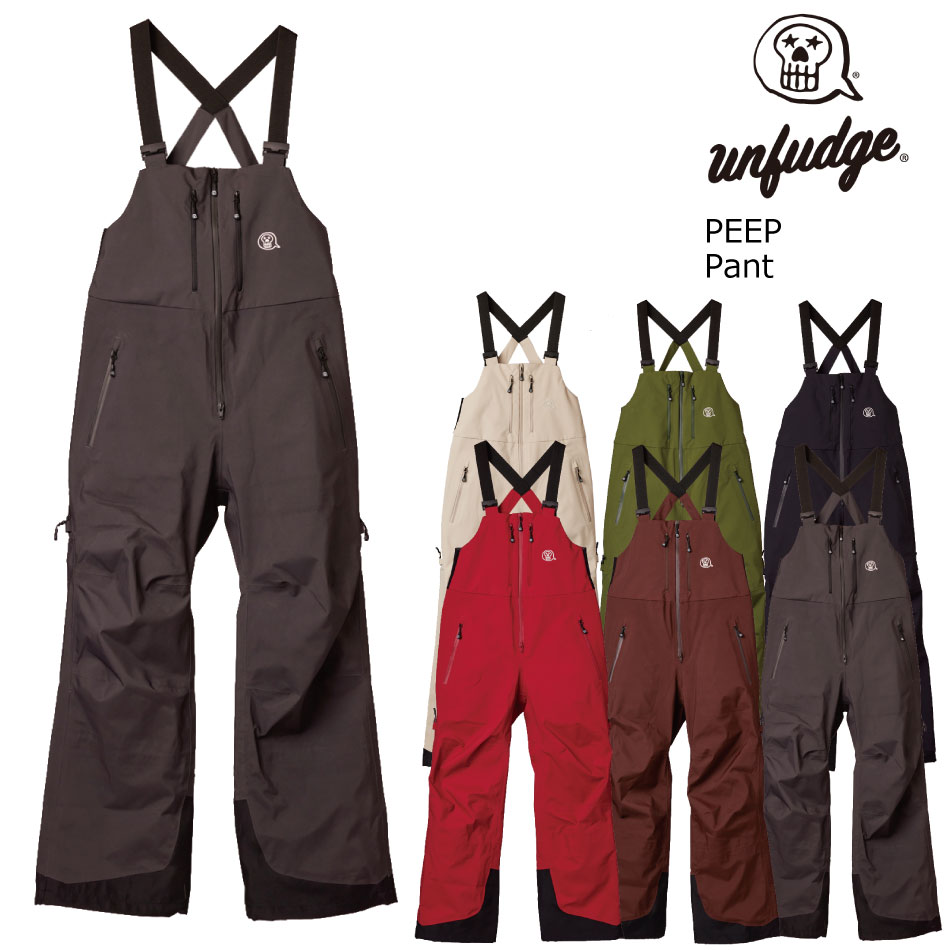 予約商品 特典あり 24-25 UN Unfudge PEEP BIB Pant アンファッジ ピープ ビブ パンツ レギュラーフィット ボード ストレート スノボウエア 太田宜孝 25