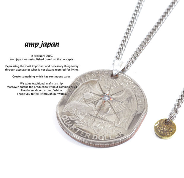 楽天EXTREMEアンプジャパン amp japan 13AA-103 Quarter Dollar Necklace Diamond AMP JAPAN コイン ネックレス コインネックレス メンズ レディース