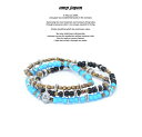 amp japan アンプジャパン HYHK-413BL Triple Part Long Beads -Sky- AMP JAPAN ビーズ ブレスレット ネックレス メンズ レディース