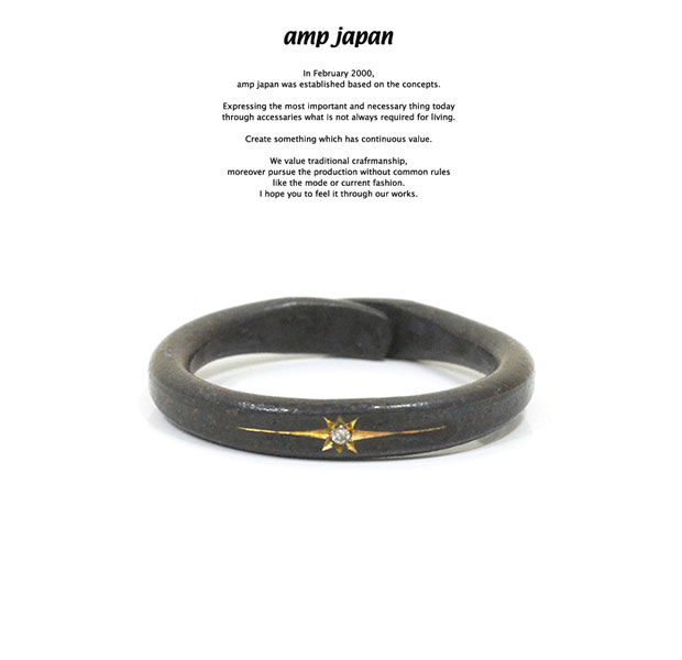 楽天EXTREMEamp japan アンプジャパン 16AO-210 Black Brass Ring With DiamondAMP JAPAN 真鍮 ブラック ダイヤ リング メンズ レディース