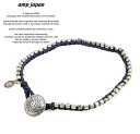 amp japan アンプジャパン amp japan 13AH-330 Stitched Seeds Beads Bracelet AMP JAPAN インディゴ シルバー ブレスレット メンズ レディース