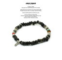 アンプジャパン amp japan 16AHK-452 Tumble Stone Bracelet -Black Agate-AMP JAPAN 天然石 真鍮 ビーズ ブレスレット メンズ レディース