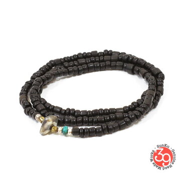 Sunku/39/サンク LTD-014 Antique Beads Necklace & Bracelet Black アンティークビーズブレスレットNecklace/ネックレスSilver925/シルバー/BRASS/真鍮アンティーク/ターコイズ/Turquoiseアクセサリー