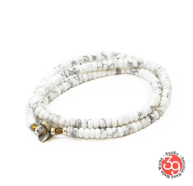 Sunku/39/SK-070 Howlite Beads Necklace &Braceletƥӡ֥쥹åNecklace/ͥå쥹Silver925/С/BRASS/﫥ƥ/ǥ꡼