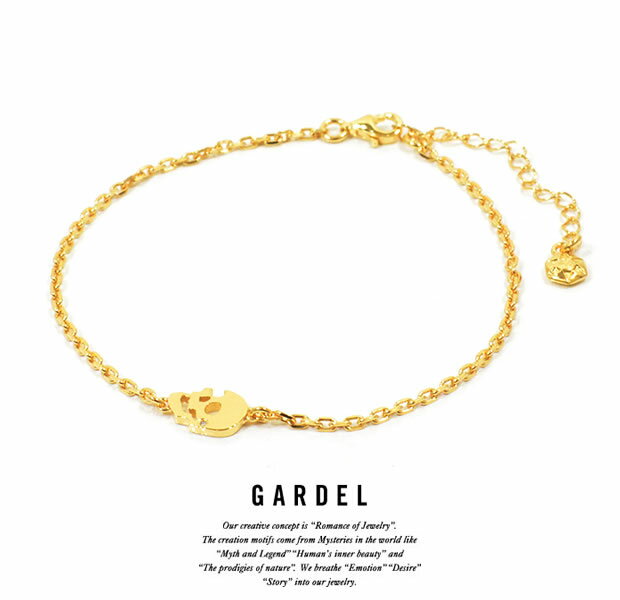 GARDEL ガーデル GDA-002D/GD Teardrop skull Anklet アンクレットsilver925 シルバー SKULL スカル Diamond ダイヤモンドメンズ レディース アクセサリー