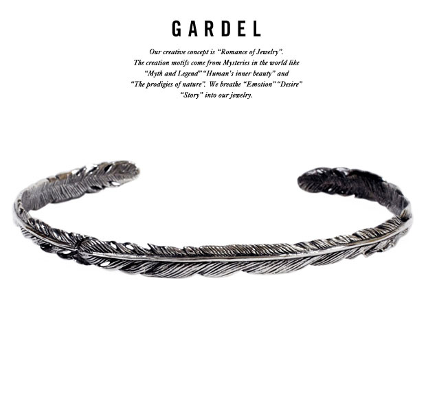 GARDEL　ガーデルgdb033oxNATURAL FEATHER BRACELETナチュラル/フェザー/バングルsilver925/シルバー羽/ネイティブ/バングルメンズ/レディース/アクセサリー