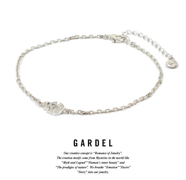 GARDEL ガーデルGDA002SシンプルAnklet/アンクレット/BRACELET/ブレスレットsilver925/シルバー/スカル/SKULLジルコニア/メンズ/レディース/アクセサリー