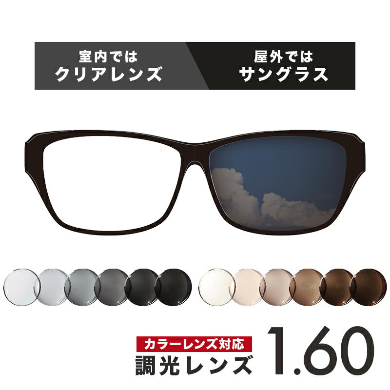 【送料無料】メガネレンズ レンズ交換 ItoLens アート調光レンズ交換カラー 1.60非球面設計 度付きレン..