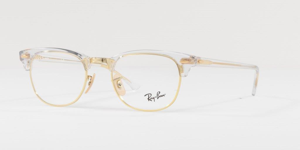 UVカットレンズ付 レイバン クラブマスター メガネ 伊達メガネ Ray-Ban RX5154 5762(49) ブローフレーム サーモント クリアレンズ 近視 乱視 老眼鏡 ブルーライト【ルックスオティカジャパン・メーカー保証書付】