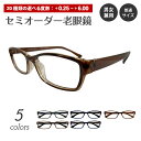 【残りわずか】セミオーダー 老眼鏡 リーディンググラス 男女兼用 スクエア 形状記憶 軽量 フレーム 軽い ケース付き 鼻パッドなし シニアグラス レディース ...
