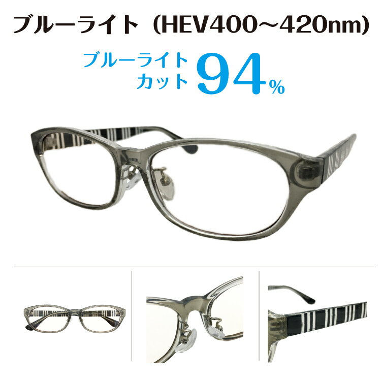 楽天メガネ専門店　メガネスタイル度付き メガネ スーパーブルーライトカット 94％ 度あり 度入り 鼻パッド付き ウエリントン 形状記憶 軽量 近視 遠視 乱視 眼鏡 レンズセット UVカット UV420 軽い ズレ防止 レディース メンズ 男性 女性 パソコン スマホ ゲーム テレビ おしゃれ TBS マツコの知らない世界