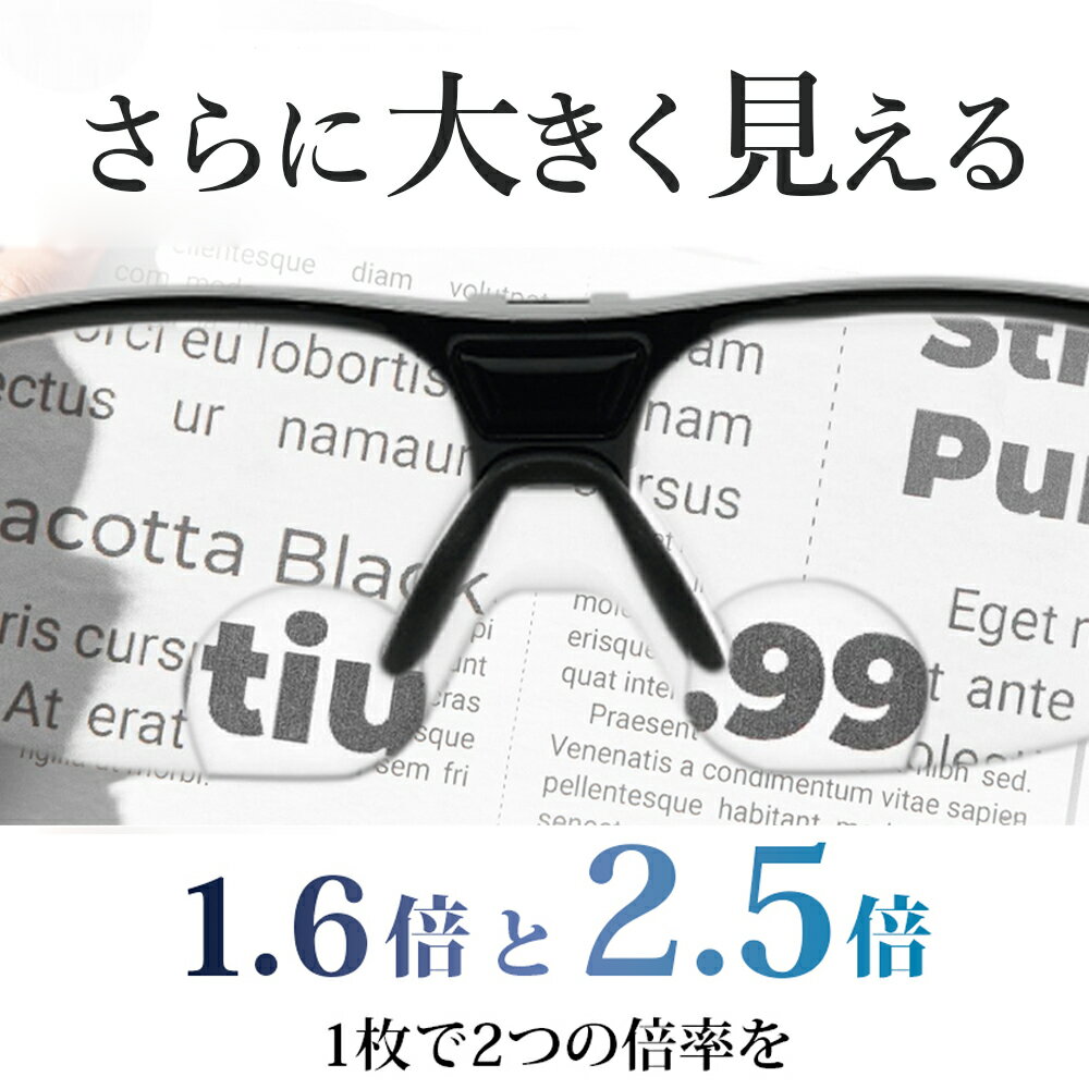 楽天アイケア専門店i4U アイフォーユールーペ メガネタイプの拡大鏡 ダブルズーム レンズ搭載 Look Loupe ルックルーペ LL-12