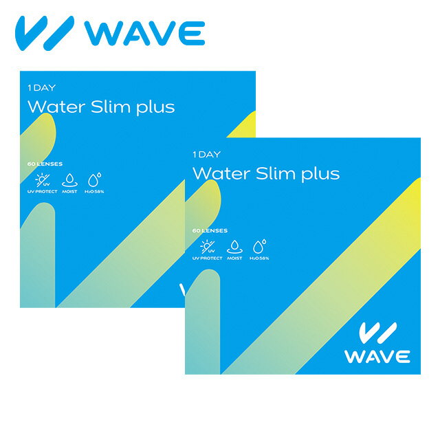 WAVEワンデー ウォータースリム plus 60枚入り ×2箱セット WAVE コンタクト コンタクトレンズ クリア 1day ワンデー 1日使い捨て ソフト ウェイブ 高含水