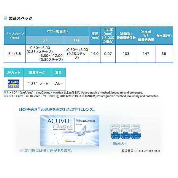 ◆送料無料◆【メール便】アキュビューオアシス（6枚)【6箱】(コンタクトレンズ コンタクト 2ウィーク 2week 2週間使い捨て ジョンソン ジョンソン&ジョンソン アキュビュー acuvue オアシス ) 3