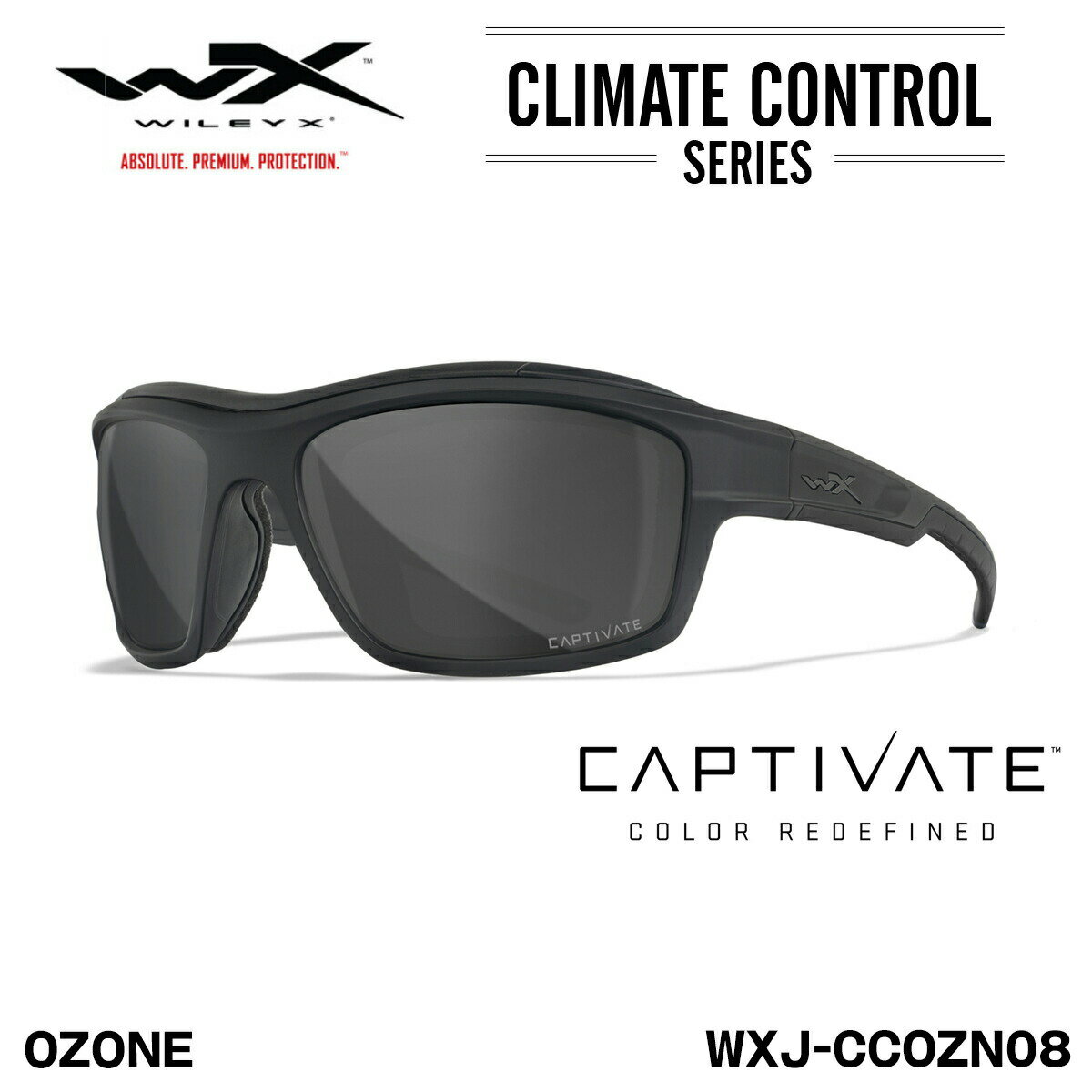 ワイリーエックス 偏光 サングラス WXJ-CCOZN08 オゾン OZONE CAPTIVATE キャプティベイト マットブラック ブラックオプス