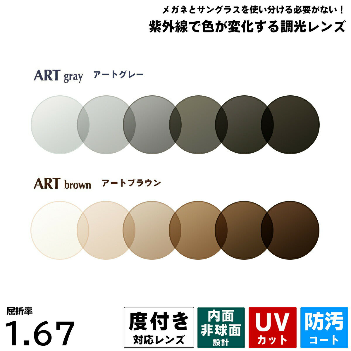 դ Ĵ ȥ졼 ȥ֥饦 UVå ItoLens ARTgray ARTbrown  Ķ 1.67 21 ץ饹å