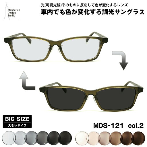 大きいサイズ 可視光調光 サングラス MDS-121 col.2 61mm マンハッタンデザインスタジオ BIGサイズ 鯖江 日本製 アートEX UVカット 大きいサイズ 可視光調光 サングラス MDS-121 col.2 61mm マンハッタンデザインスタジオ BIGサイズ 鯖江 日本製 アートEX UVカット