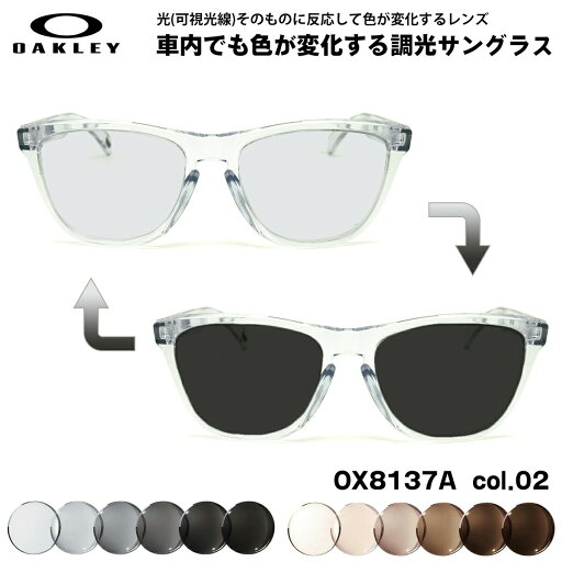 オークリー 可視光調光 サングラス OX8137A 02 54mm OAKLEY Frogskins RX (A) フロッグスキン ローブリッジフィット アートEX UVカット オークリー 可視光調光 サングラス OX8137A 02 54mm OAKLEY Frogskins RX (A) フロッグスキン ローブリッジフィット アートEX UVカット