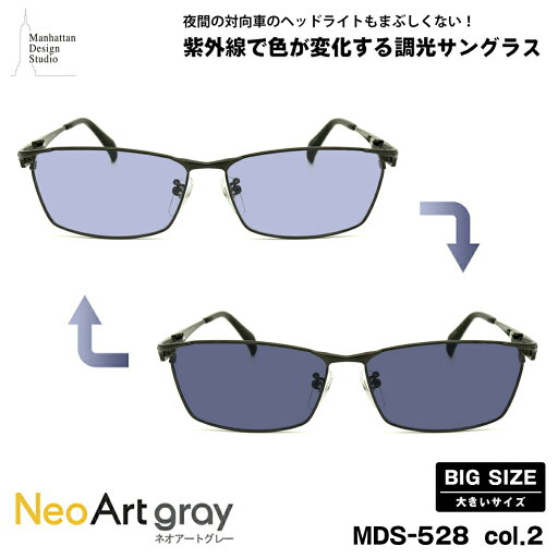 大きいサイズ 調光 サングラス ネオアート MDS-528 col.2 60mm マンハッタンデザインスタジオ UVカット 大きい顔 大きいサイズ 調光 サングラス ネオアート MDS-528 col.2 60mm マンハッタンデザインスタジオ UVカット 大きい顔