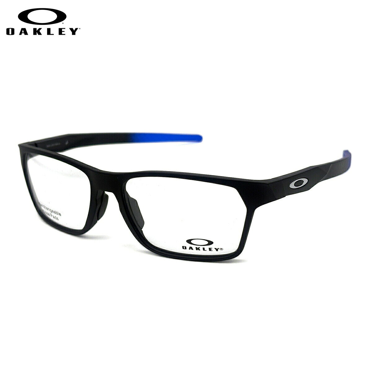 【 当店はOAKLEY(オークリー)正規取扱店です 】 当店で取り扱っているOAKLEY製品はすべて、海外からの並行輸入品ではなく、イタリアLuxottica社の日本法人ルックスオティカジャパンから直接の取引で仕入れている国内正規品となっております。 ■ ブランド：OAKLEY オークリー ■ 型番：OX8174F col.08 ■ フレームカラー：サテンブラック / クリスタルブルーブラックフェード ■ フレーム材質：O-MATTER (OAKLEY独自の軽量プラスチック) ■ レンズ：デモレンズ ※ そのままダテメガネとしてはご使用いただけません。ダテメガネをご希望の場合は、当ショップ別売のダテレンズとご一緒に注文ください。 ■ サイズ ※ [ SIZE GUIDE ] 画像をご確認ください レンズ横幅　56 mm ブリッジ幅　16 mm テンプル長　143 mm レンズ縦幅　37 mm フレーム幅　136 mm ■ 付属品：ソフトケース(巾着)、ハードケース、交換用ノーズパッド 2個、保証書、説明書 ※ 付属品の仕様は予告なく変更になる場合がございます。 ※ 商品の色はモニターにより実物と多少異なる場合があります。