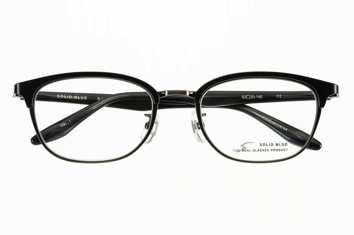 ソリッドブルー SOLID BLUE S-230 全色 セル メガネ フレーム 眼鏡 めがね 日本製 国産 鯖江 スクエア ウェリントン 軽い 軽量 男 メンズ おしゃれ クラシック ブロー