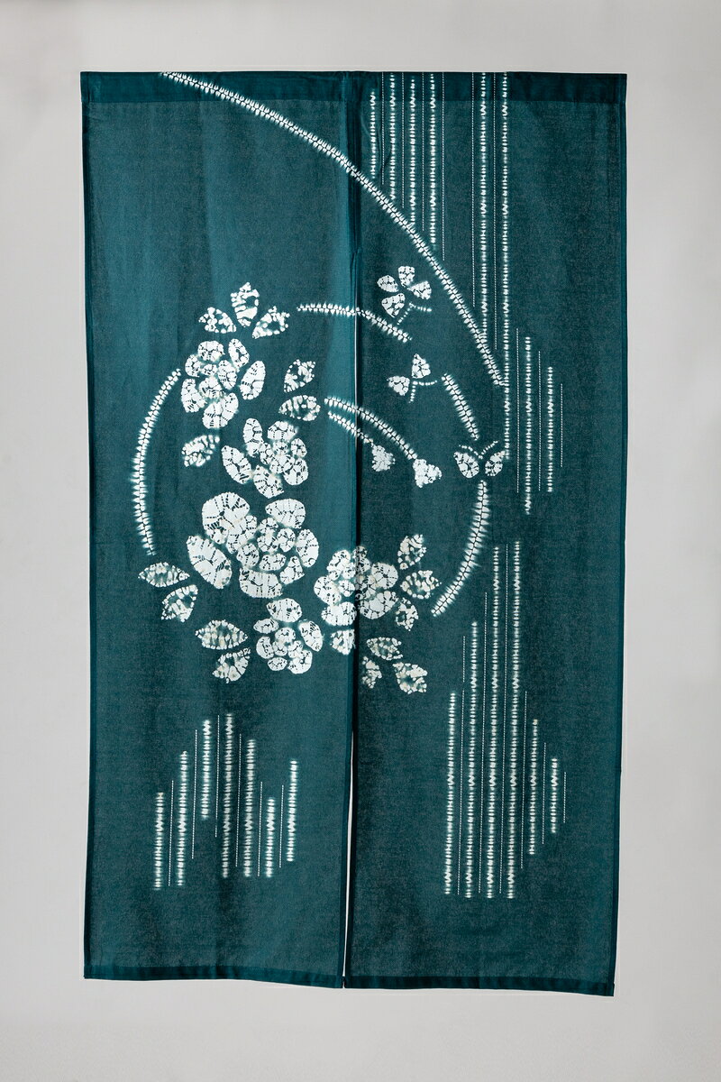 和風暖簾　花と蝶 JFN-28の商品画像 2