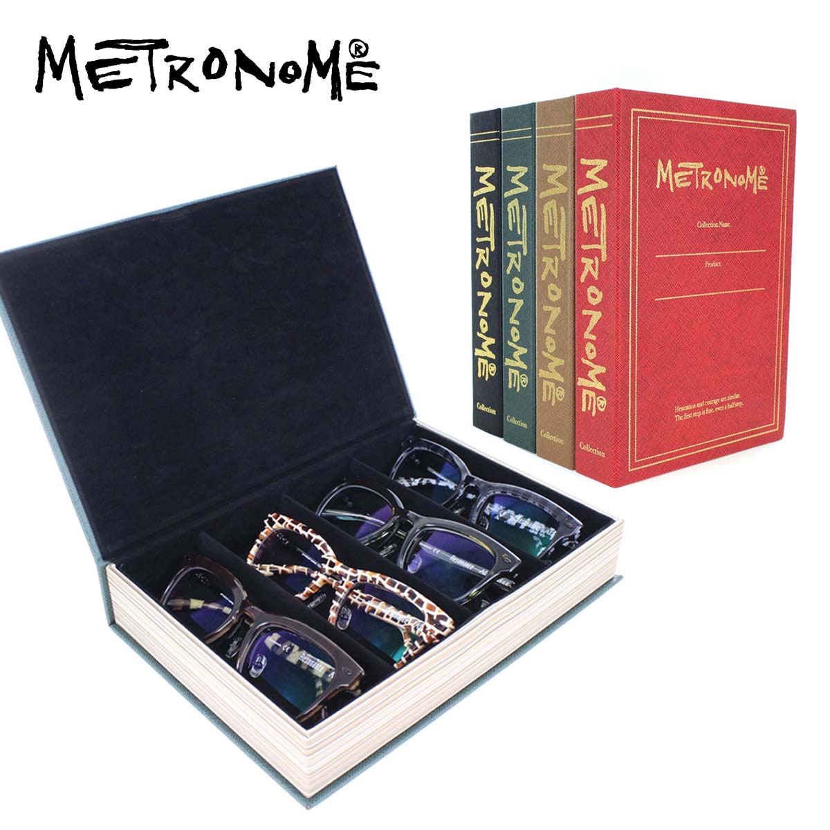 楽天アイワン秋葉原メガネコレクションケース METRONOME サンプルケース 4本 MTKF2107 Dictionary Book Tray ディスプレイ コレクションBOX メガネケース おしゃれ メガネ収納ボックス メガネボックス プレゼント ギフト シンプル 小物 ウォッチ 高級感 雑貨 整理 収納ケース 見せる収納