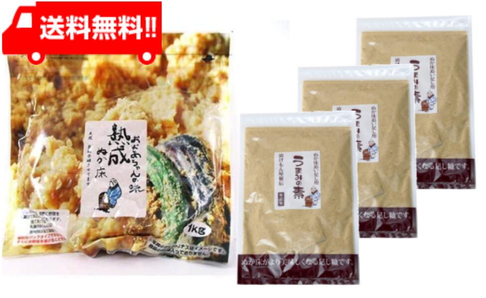 送料無料 樽の味 熟成ぬか床スタンドパックセット 1kgパック×1＋うまみの素200g×3