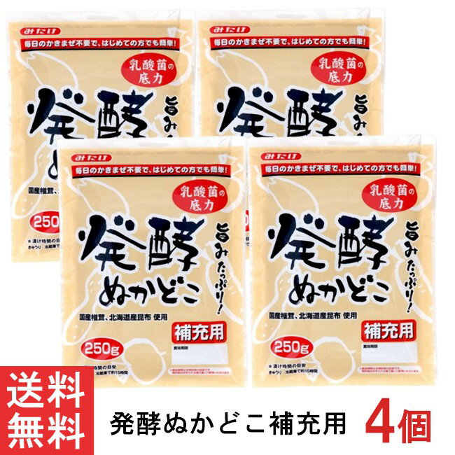 送料無料 みたけ 発酵ぬかどこ補充用250g×4個