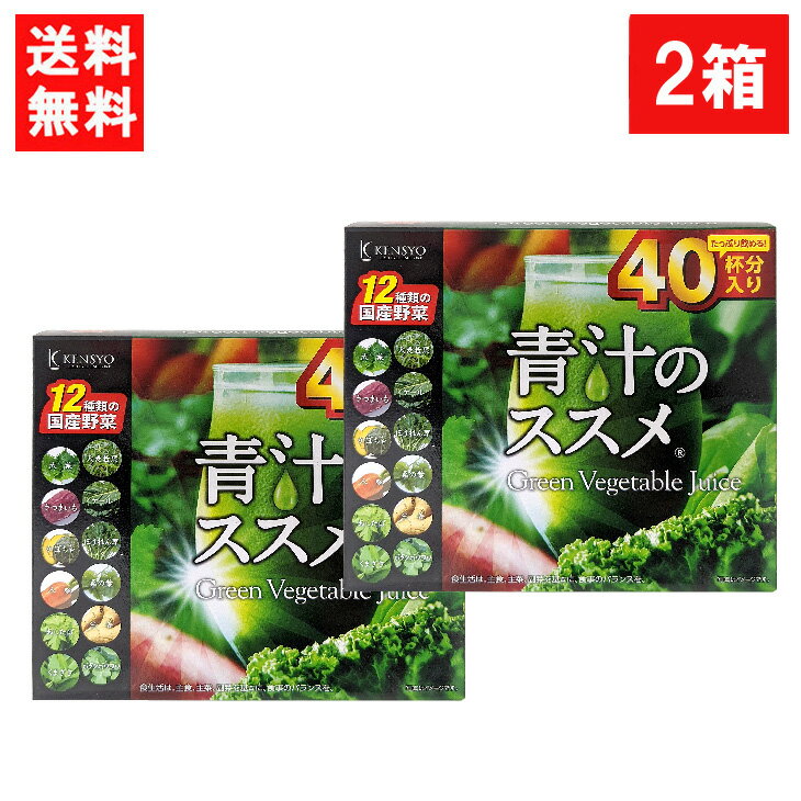 送料無料 健翔 青汁のススメ 国産野菜12種類使用 40包×2個 国産 九州産 美味しい 美味 大麦若葉 ケール 明日葉 契約農家 栄養 無農薬 温暖 マイルド ビタミンE カルシウム 鉄分 栄養 バランス